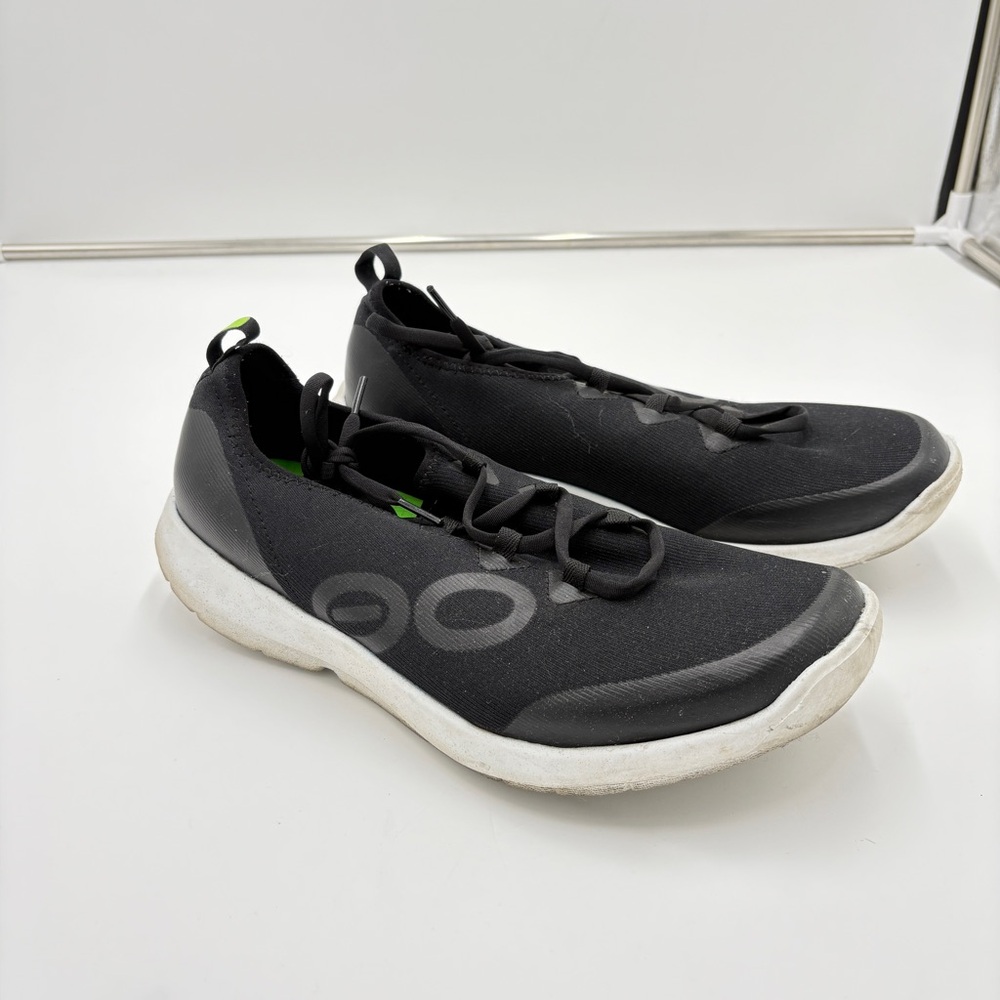 Men’s OOFOS Oomg Sport LS Lace Up Recovery Comfort Running Shoes Black Size 10.5
